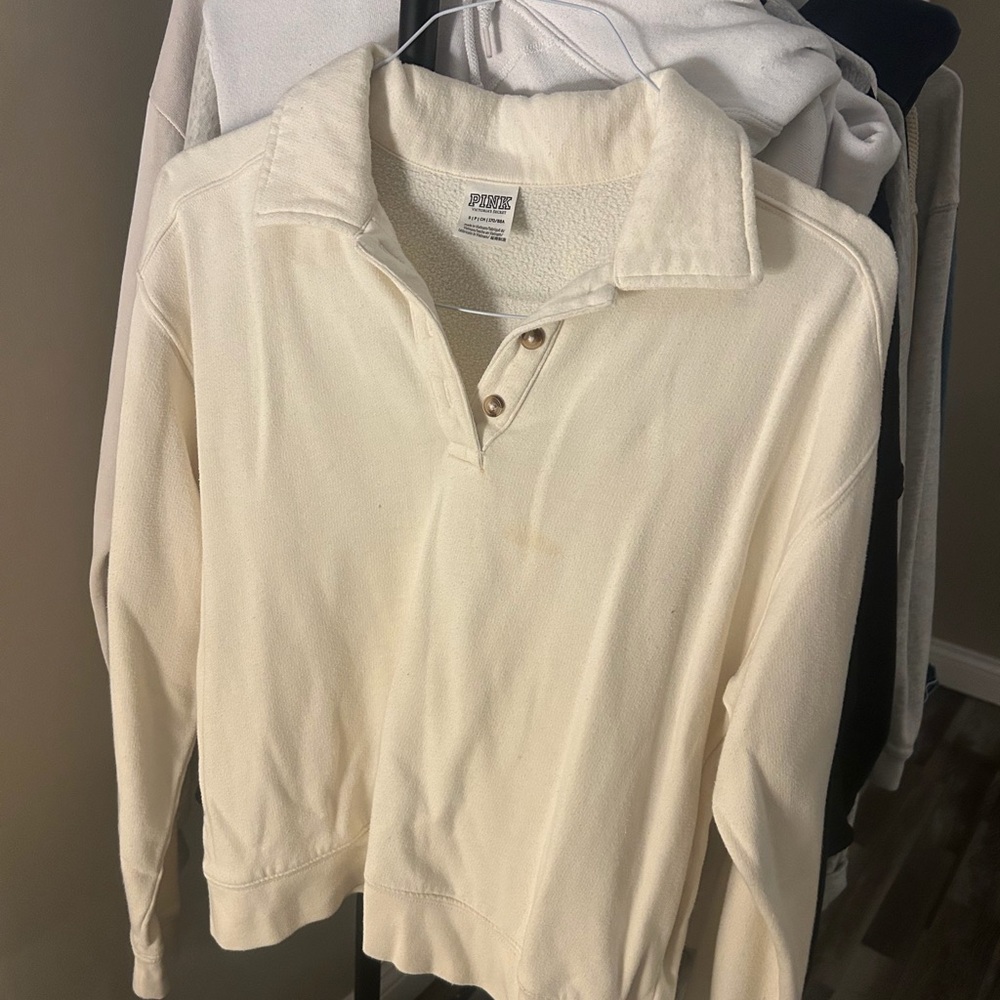 PINK Victoria's Secret Cream Polo Top